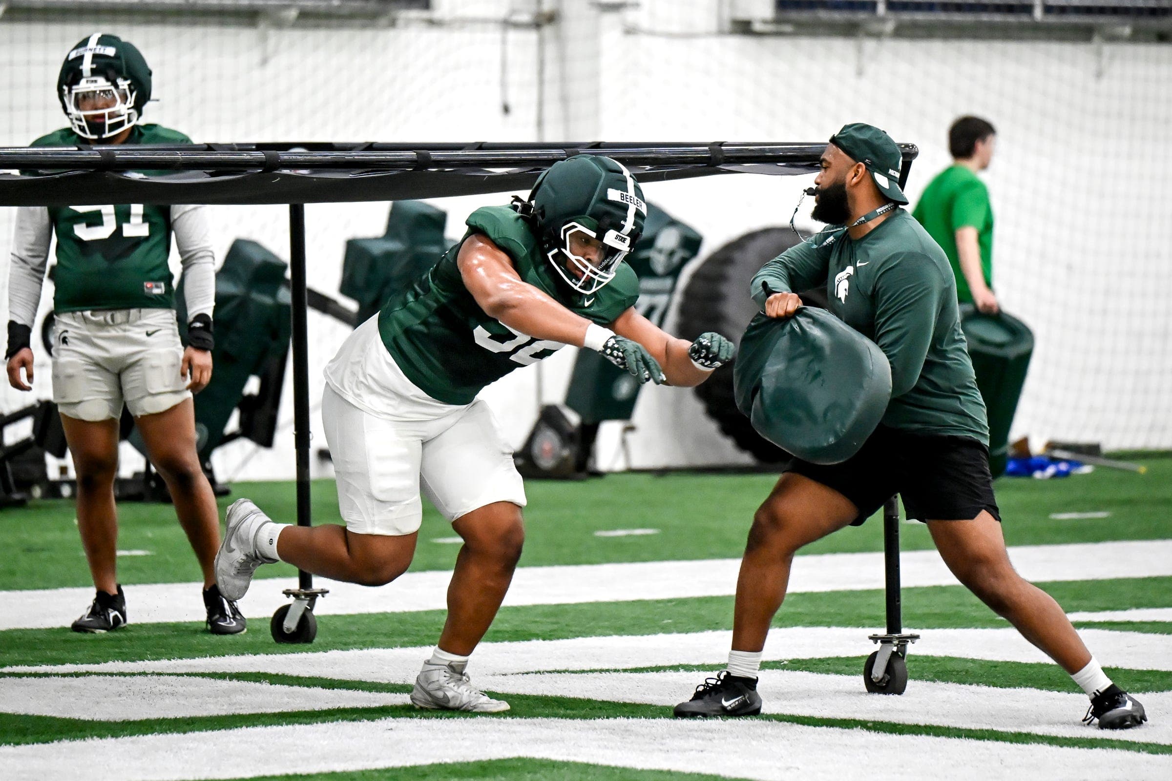 MSU defensive line coach Winston DeLattiboudere III's journey to coaching almost never began