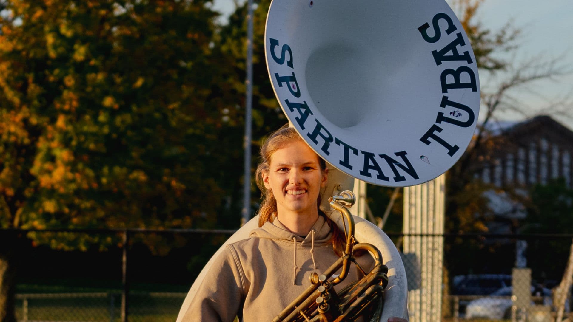 Breaking Barriers: Holly (Nike) Bertram is the first woman section leader of the Spartan Tubas