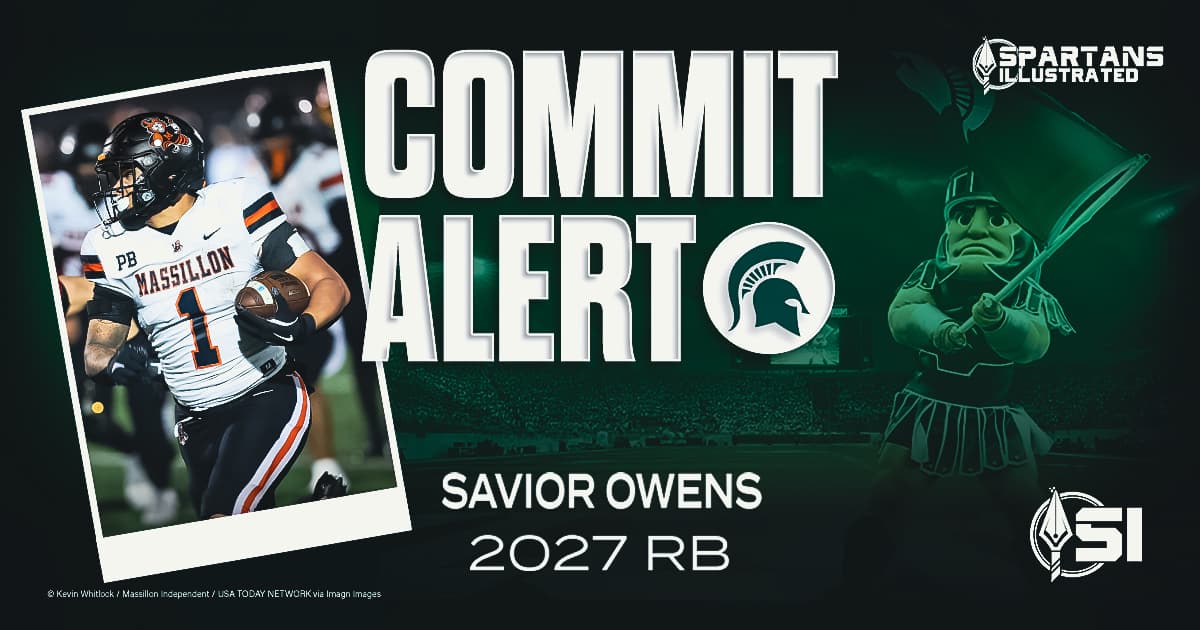 Ohio RB Savior Owens becomes Pat Fitzgerald's first 2027 commit at Michigan State