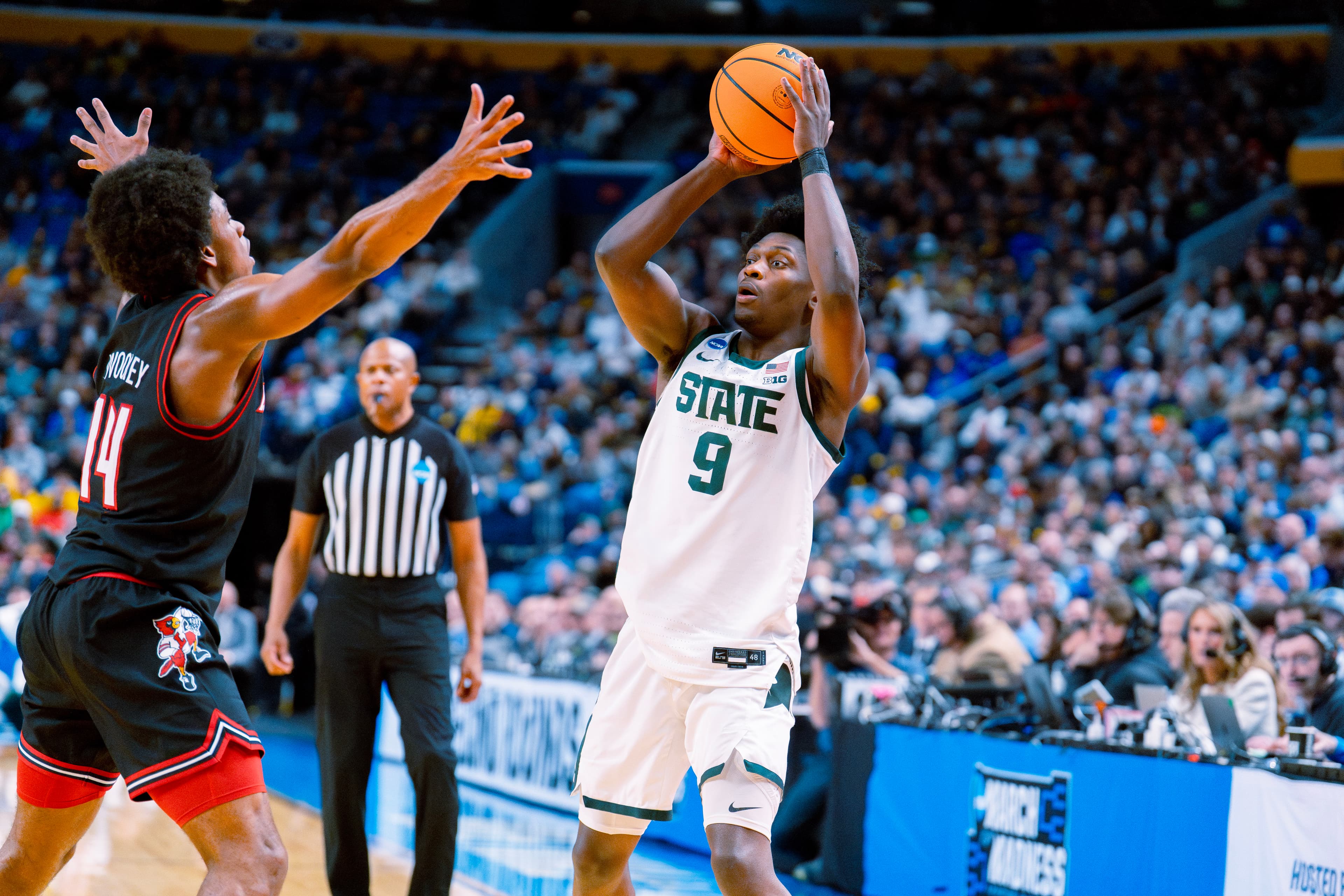 Michigan State downs Louisville, 77-69, to advance to the Sweet 16